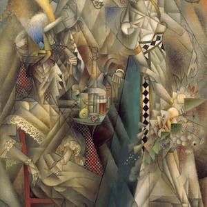 Jean Metzinger: Ballerina in un caffè (1912) Stampa artistica su tela, incorniciata o avvolta in una galleria, giclée, rimasterizzata digitalmente (D6045)