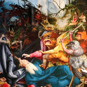 Matthias Grünewald : Isenheim Altarpiece Temptation of Saint Anthony 1515 Canvas Gallery Wrapped or Framed Giclee Wall Art Print D6040 image 1