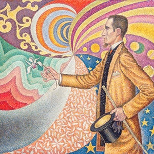 Paul Signac : Portrait de Félix Fénéon (1890) Canvas Gallery Wrapped or Framed Giclee Wall Art Print Digitally Remastered (D5060)