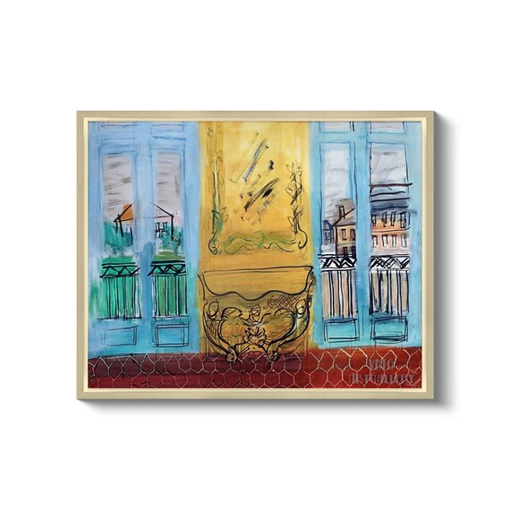 ◆ラウル・デュフィ◆黄色いコンソール ラウル・デュフィ：二つの窓のある黄色いコンソール キャンバス