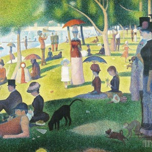 Georges Seurat: Una domenica pomeriggio sull'isola della Grande Jatte (1884) Stampa artistica da parete Giclée su tela con cornice o avvolto in una galleria (D4060)