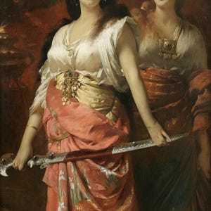 Nathaniel Sichel: Judith (c. 1870) Stampa artistica da parete Giclée su tela, incorniciata o avvolta in una galleria, rimasterizzata digitalmente (D6035)