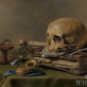 Pieter Claesz : Vanitas Still Life (1630) Gallery Wrapped or Framed Giclee Wall Art Print Digitally Remastered (D4060)