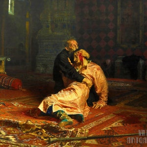 Ilya Repin : Ivan the Terrible and His Son Ivan on 16 November 1581 (1885) Canvas Gallery Wrapped or Framed Giclee Wall Art Print (D5060)