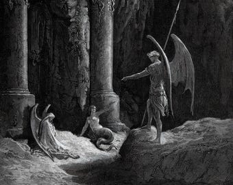 ギュスターヴ・ドレ作「失楽園」キャンバス/ジョン・ミルトン作