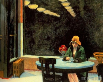 Edward Hopper: Automat (1927) Leinwand Galerie gerahmt Giclee Wandkunst Druck digital remastered (D5060)