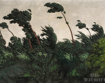 Félix Vallotton : The Wind (1910) Canvas Gallery Wrapped or Framed Giclee Wall Art Print Digitally Remastered (D4560)