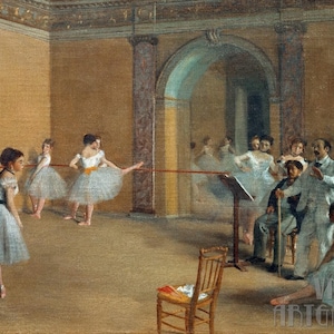 Edgar Degas: Tanzfoyer an der Oper in der Rue Le Peletier (1872) Kunstdruck auf Leinwand (D4060)