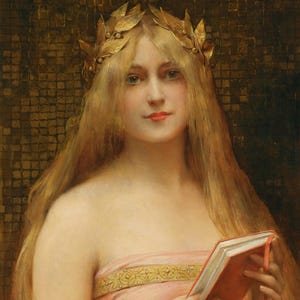 Léon Comerre : A Classical Beauty (19th century) Canvas Gallery Wrapped or Framed Giclee Wall Art Print Digitally Remastered (D6045)