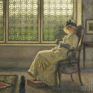 John Atkinson Grimshaw: Mistress Dorothy (1885) Stampa artistica da parete Giclée su tela, incorniciata o avvolta in una galleria, rimasterizzata digitalmente (D4060)