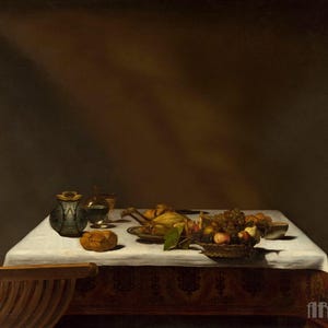 Caravaggio : The Canceled Supper at Emmaus Quarantine Edition (1601) Canvas Gallery Wrapped or Framed Giclee Wall Art Print (D4060)