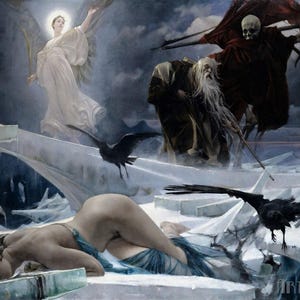 Adolf Hirémy-Hirschl - Ahasuerus at the End of the World (1888) Canvas Gallery Wrapped or Framed Giclee Wall Art Print (D4060)