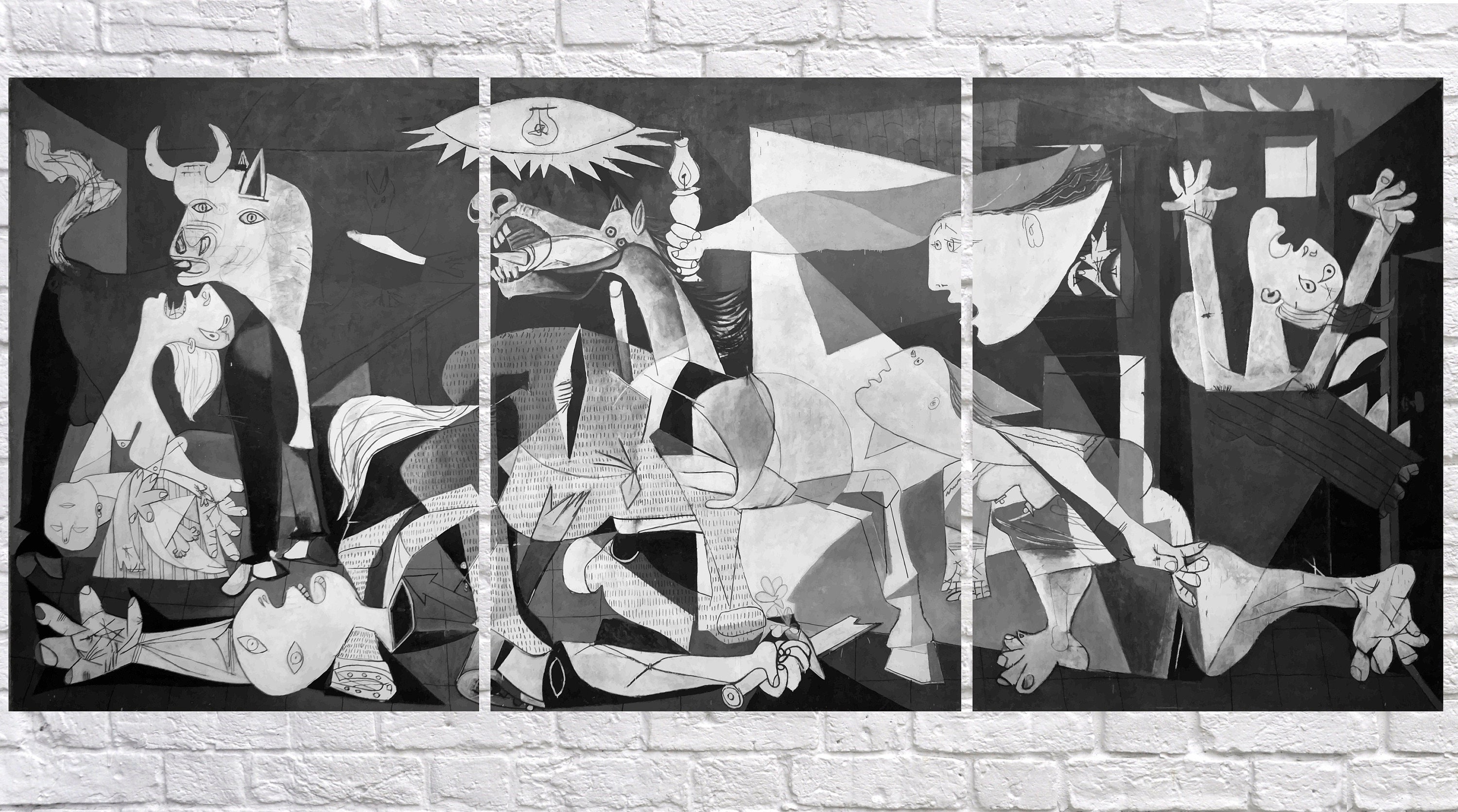 Pablo Picasso Guernica Triptych 1937 Canvas Gallery Etsy