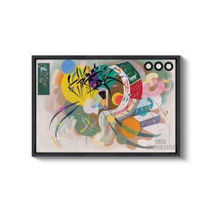 Vassily Kandinsky : Courbe dominante 1936 Impression giclée d'art mural sur toile tendue ou encadrée D4060 Black Floating Frame Canvas