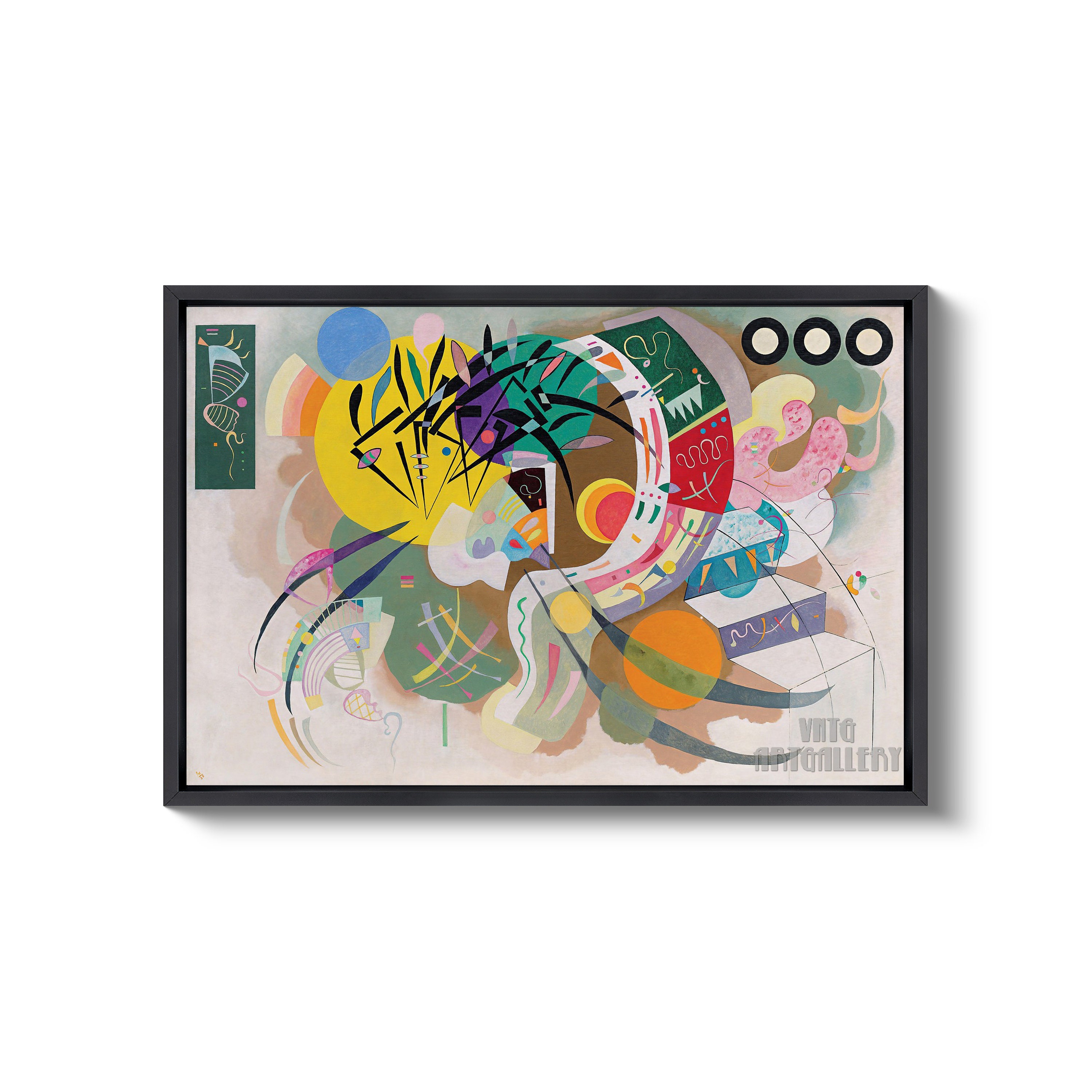 Tableau Wassily Kandinsky - Courbe Dominante 1936 - Reproduction Sur Toile/Cadre
