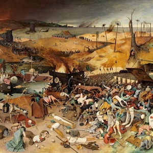 Pieter Bruegel den äldre: Dödens triumf (1562) Canvastavla med gicléemotiv, digitalt remastrad eller inramad (D4060)