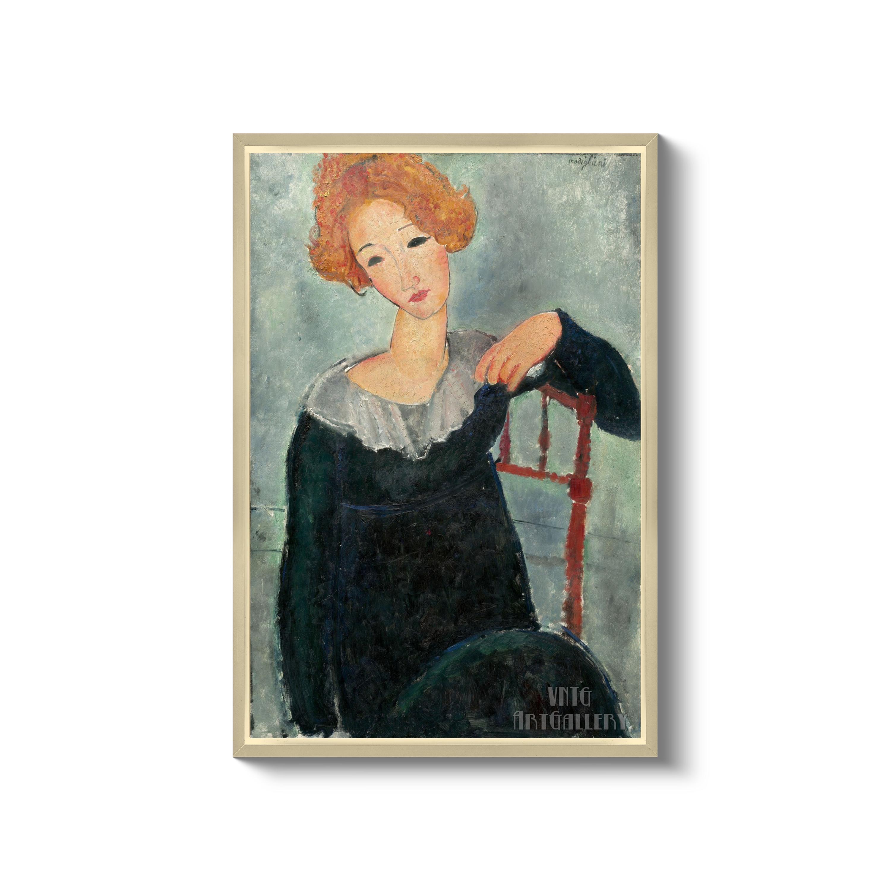 アメデオ・モディリアーニ:赤毛の女(1917年)キャンバス アメデオ・モディリアーニ:赤毛の女(1917年)キャンバス