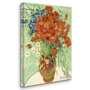 Vincent Van Gogh : Daisies and Poppies 1890 Canvas Gallery Wrapped or ...