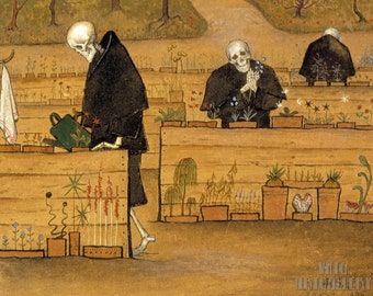 Hugo Simberg : The Garden of Death (1896) Canvas Gallery Wrapped or Framed Giclee Wall Art Print (D5060)