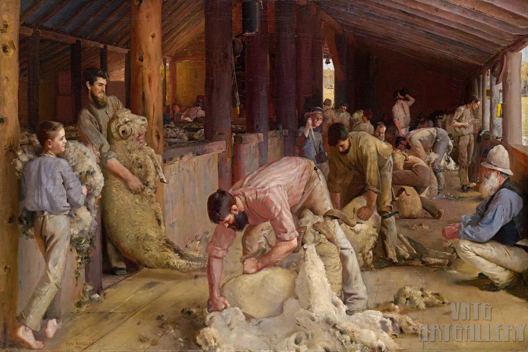 Tom Roberts Shearing the Rams 1890 Canvas Gallery Wrapped Etsy Tom Roberts Shearing the Rams 1890 Canvas Gallery Wrapped Etsy