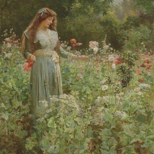 Robert Payton Reid : Gathering Poppies (date unknown) Canvas Gallery Wrapped or Framed Giclee Wall Art Print Digitally Remastered (D6045)