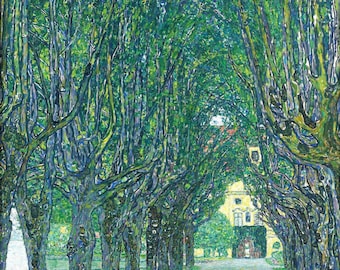 Gustav Klimt : Avenue to Schloss Kammer, Square (1912) Canvas Gallery Wrapped or Framed Giclee Wall Art Print Digitally Remastered (D50)