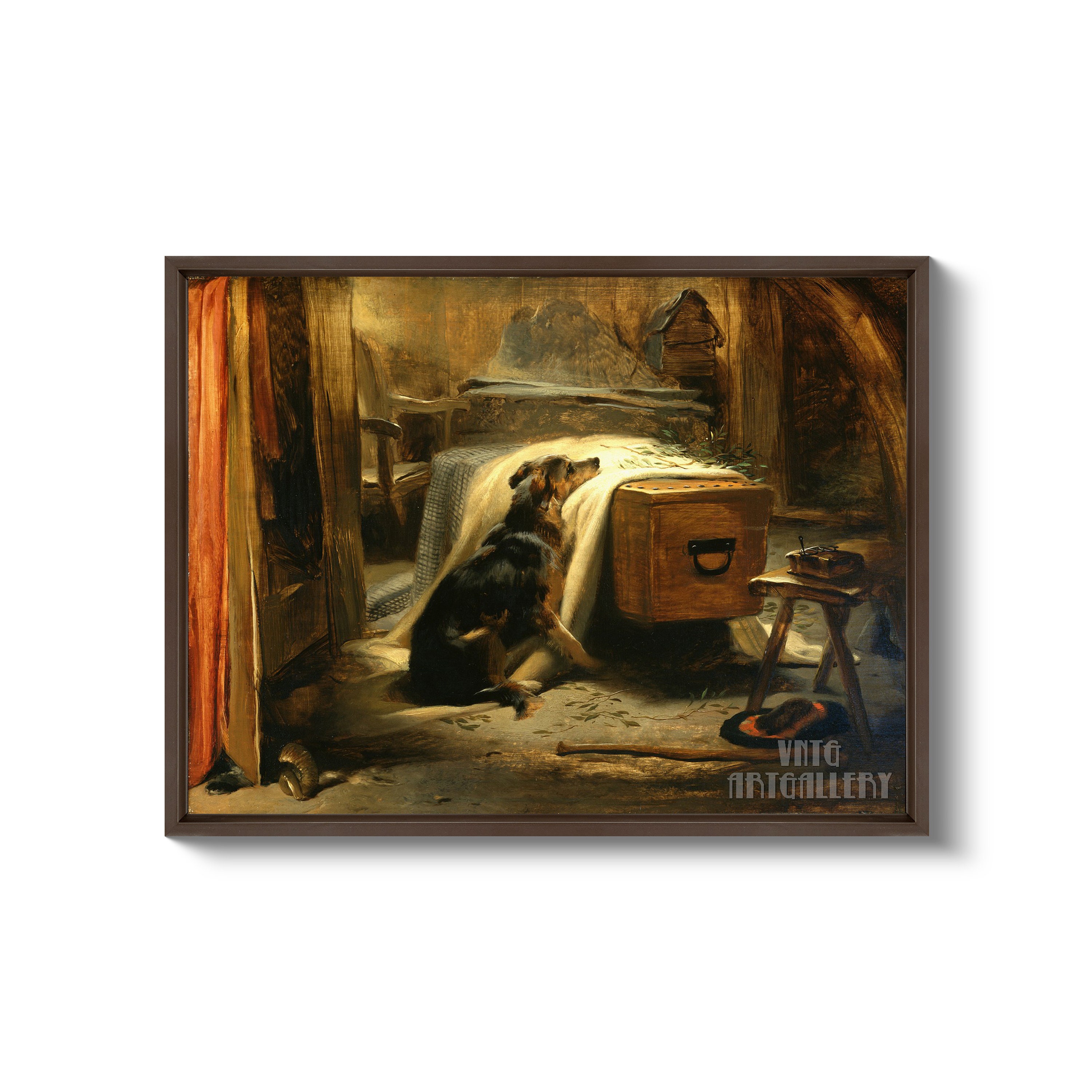 エドウィン・ランドシーア：老羊飼いの喪主（1837年）キャンバス