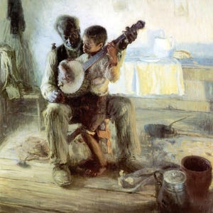 Henry Ossawa Tanner : The Banjo Lesson (1893) Canvas Gallery Wrapped or Framed Giclee Wall Art Print Digitally Remastered (D6045)