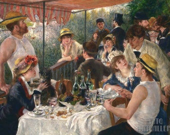 Pierre Auguste Renoir : Luncheon of the Boating Party (1880-1881) Leinwand Galerie gerahmt Giclee Print (D4560)