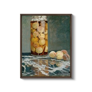 Claude Monet : Jar of Peaches 1866 Canvas Gallery Wrapped or Framed