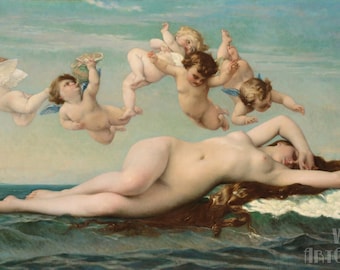Alexandre Cabanel - the Birth of Venus (1875) Canvas Gallery Wrapped or Framed Giclee Wall Art Print Digitally Remastered (D3560)