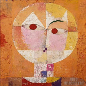 Tela di Paul Klee: Senecio (1922) Stampa artistica da parete Giclée incorniciata o avvolta in una galleria su tela, rimasterizzata digitalmente (D50)
