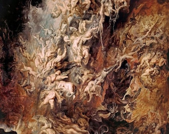 Peter Paul Rubens : Fall of the Damned (1620) Canvas Gallery Wrapped or Framed Giclee Wall Art Print Digitally Remastered (D6045)