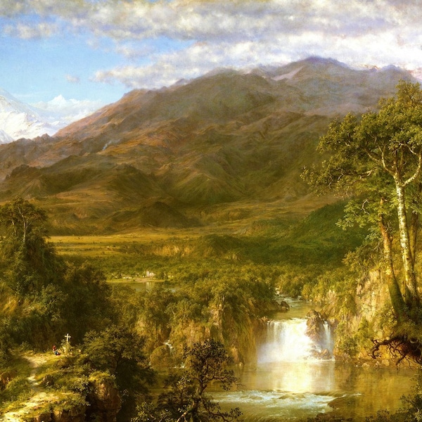 Frederic Edwin Church : Heart of the Andes (1859) Canvas Gallery Wrapped or Framed Giclee Wall Art Print (D3560)