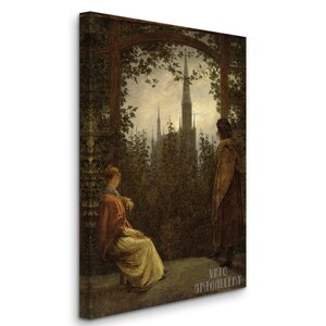 Caspar David Friedrich: Gazebo (1818) Stampa artistica su tela, giclée, rimasterizzata digitalmente (D6040) 1 Panel Stretched Canvas