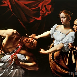 Caravaggio : Judith Beheading Holofernes (1598) Canvas Gallery Wrapped or Framed Giclee Wall Art Print Digitally Remastered (D4560)