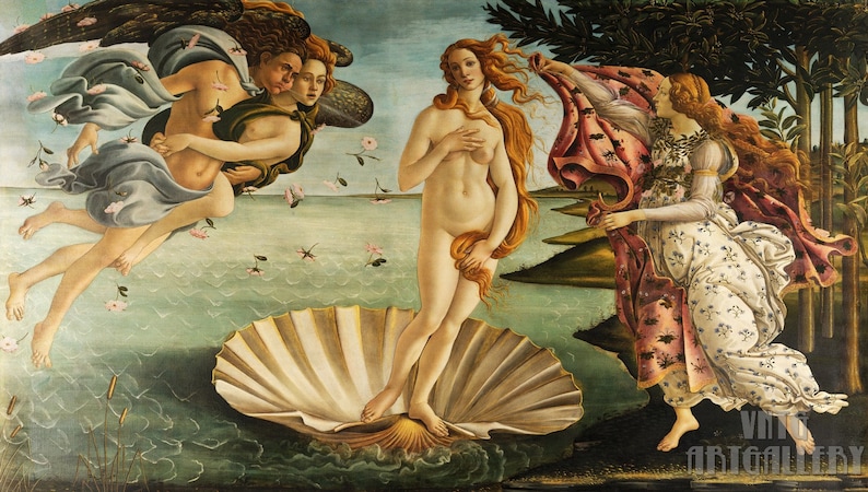 Sandro Botticelli : The Birth of Venus 1484 Canvas Gallery Wrapped or Framed Giclee Wall Art Print D3560 image 1