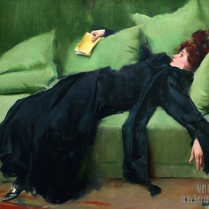 Ramón Casas: Una joven decadente (1899) Impresión giclée sobre lienzo, enmarcada o envuelta digitalmente (D5060)
