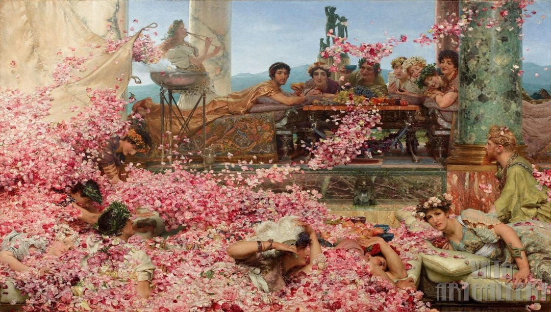 サー・ローレンス・アルマ＝タデマ：ヘリオガバルスの薔薇（1888年