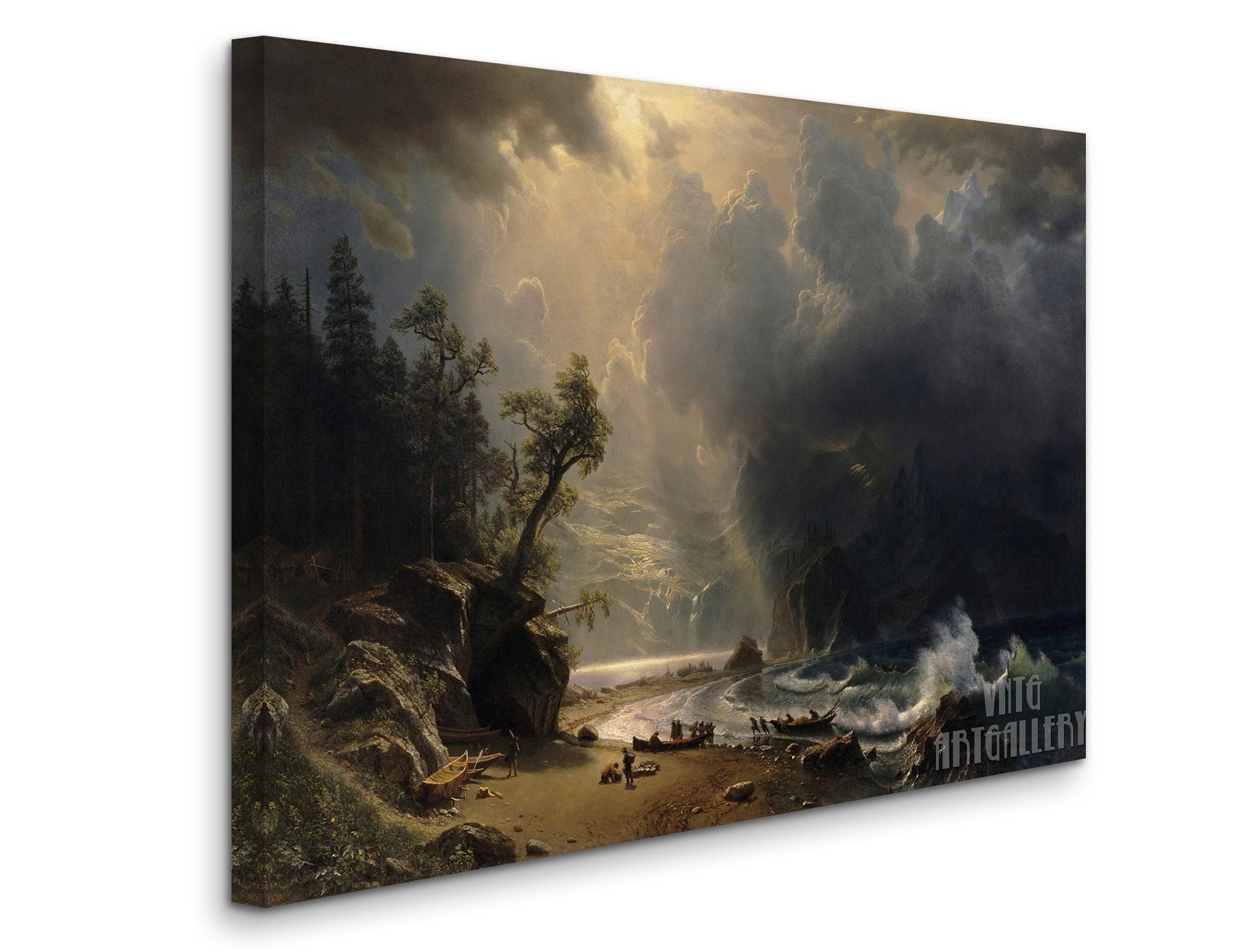 Albert Bierstadt (1830-1902) - Puget Sound on Pacific Coast Canvas