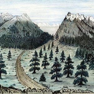 Daniel A Jenks: Cherokee Pass (1859) Stampa artistica su tela, incorniciata o avvolta in una galleria, rimasterizzata digitalmente (D4060)