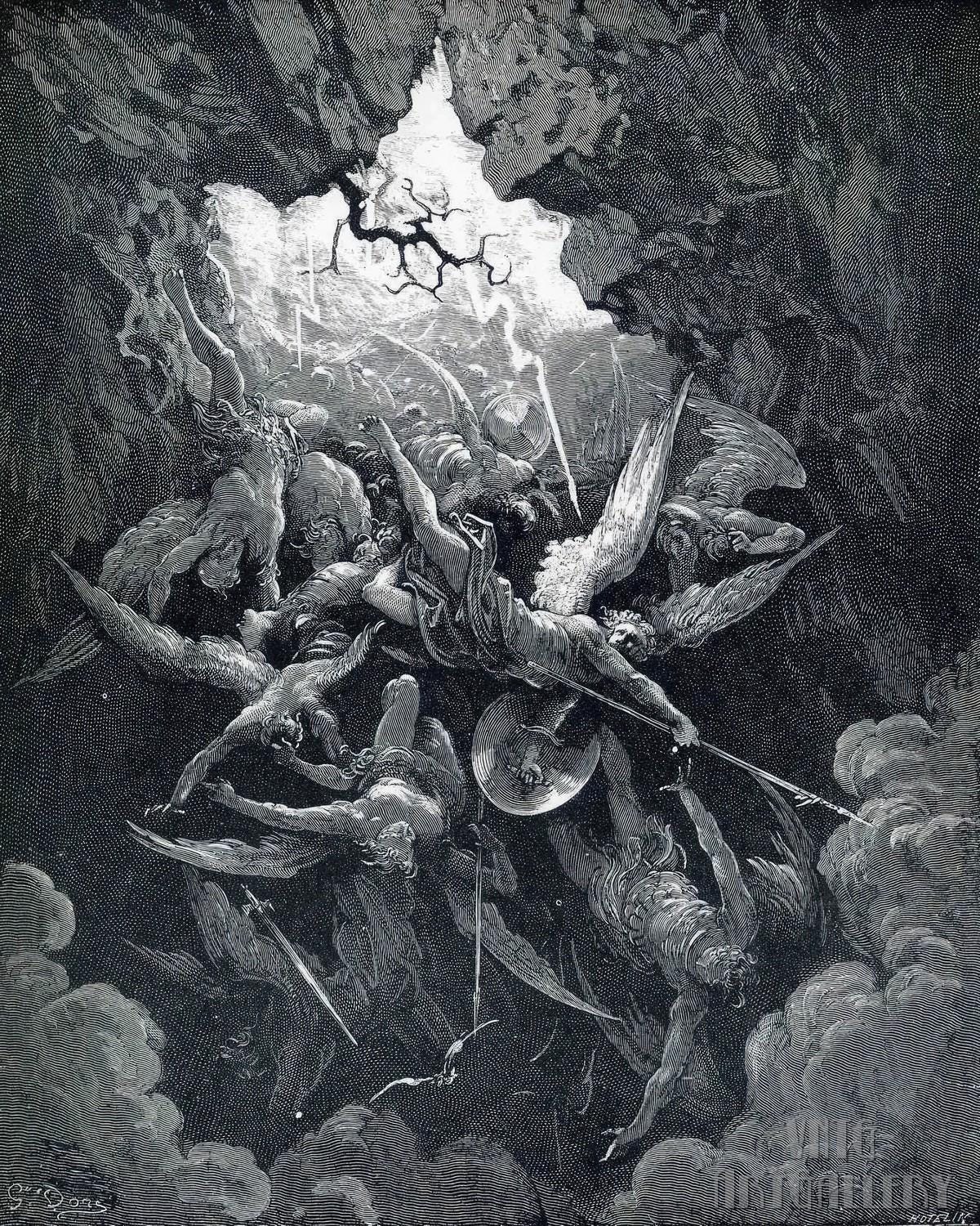 Gustave Dore : Mouth of Hell, Paradise Lost (1866) Canvas Gallery