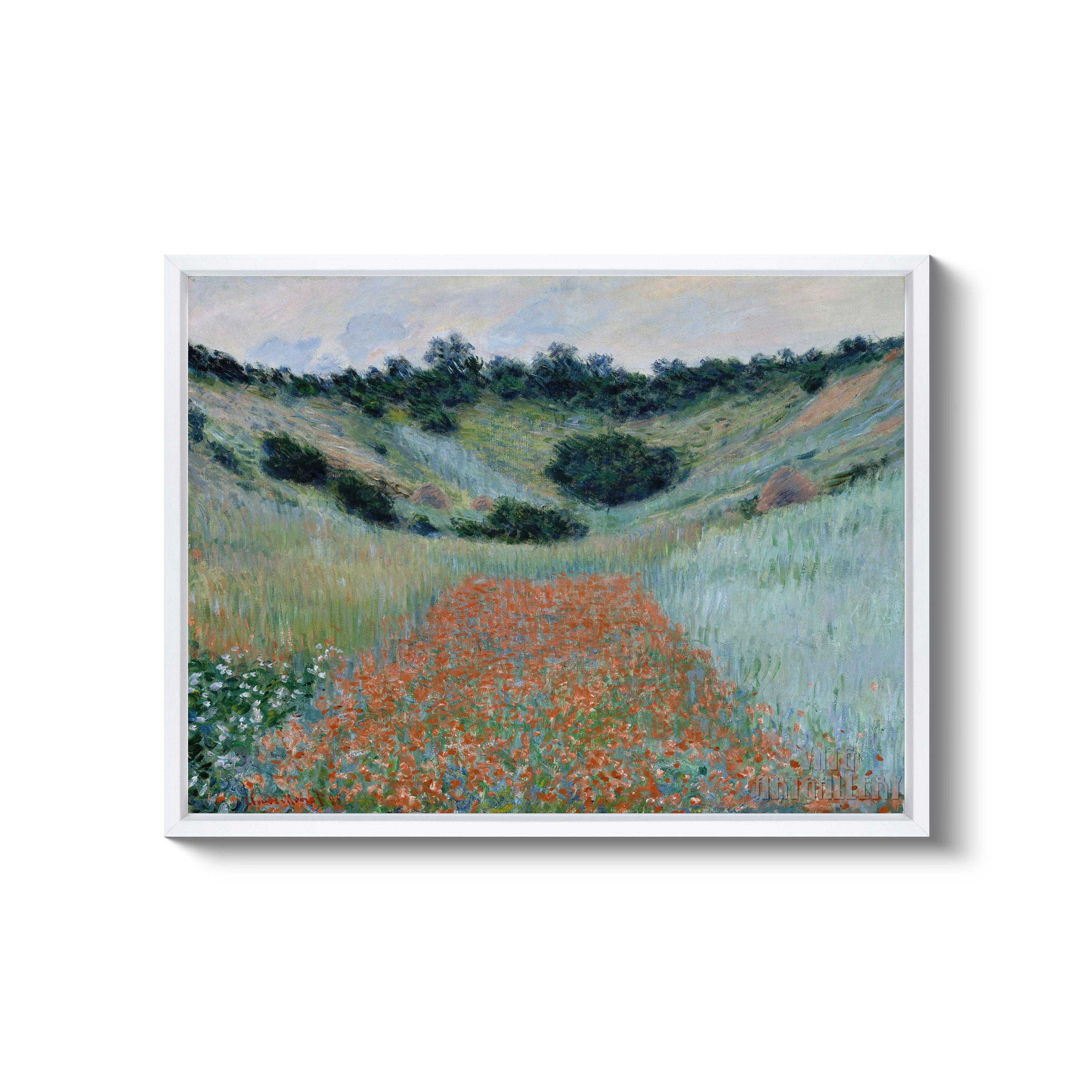 Claude Monet : Poppy Field in a Hollow Near Giverny (1885) Canvas