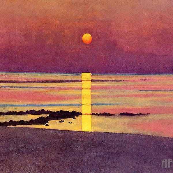 Felix Vallotton: Atardecer (1913) Impresión giclée sobre lienzo, enmarcada o enmarcada, remasterizada digitalmente (D4060)