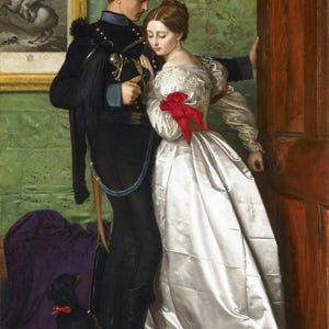 John Everett Millais : The Black Brunswicker (1860) Canvas Gallery Wrapped Giclee Wall Art Print Digitally Remastered (D6040)