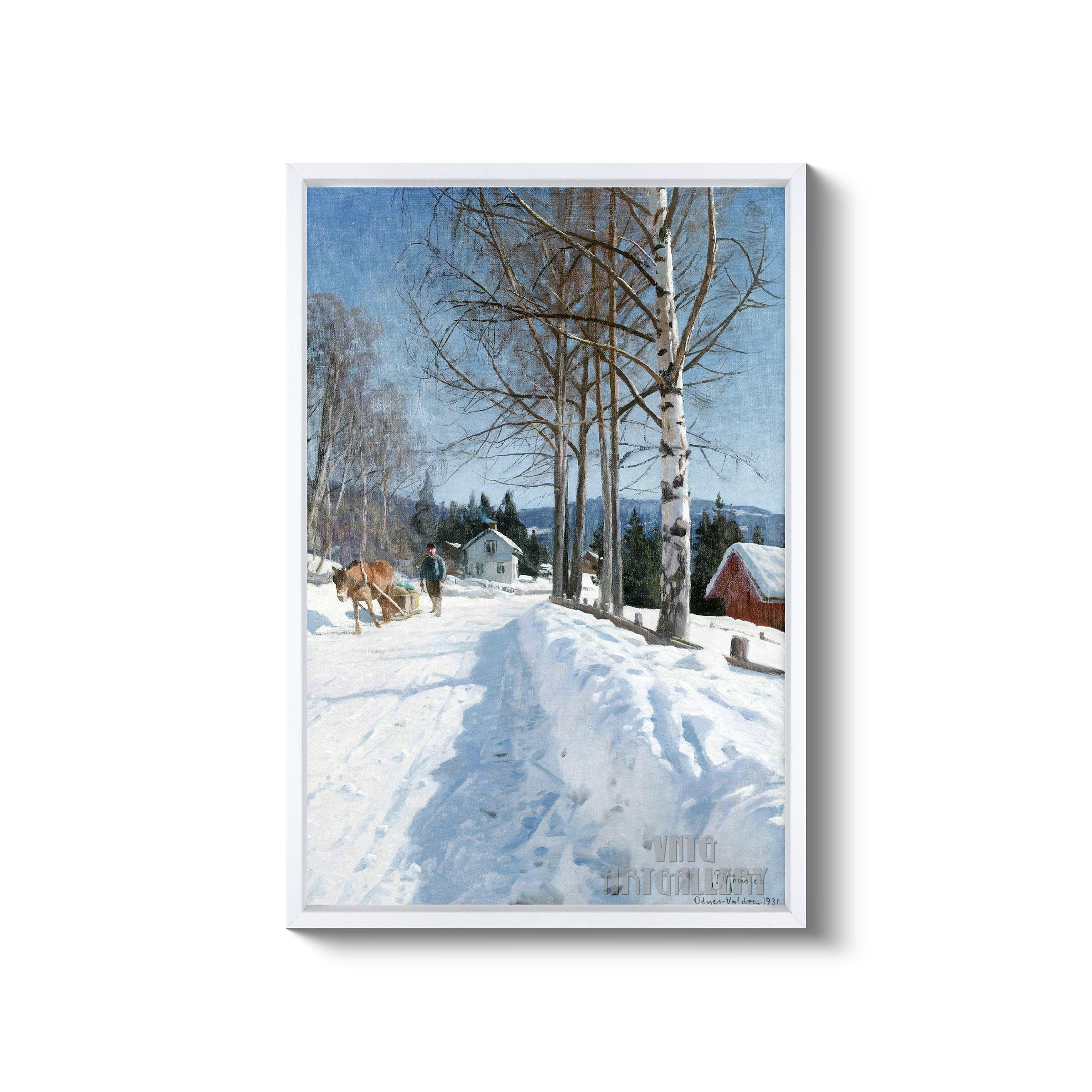 Peder Mørk Mønsted : Winter Landscape, Odnes-valdres (1931) Canvas