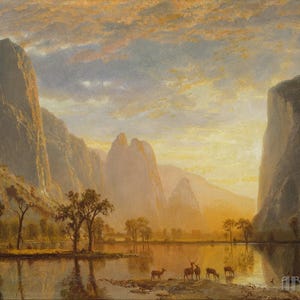 Albert Bierstadt : Valley of the Yosemite (1870) Canvas Gallery Wrapped or Framed Giclee Wall Art Print Digitally Remastered (D4060)