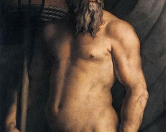 Bronzino : Portrait of Andrea Doria as Neptune (1545-46) Canvas Gallery Wrapped or Framed Giclee Wall Art Print Digitally Remastered (D6045)
