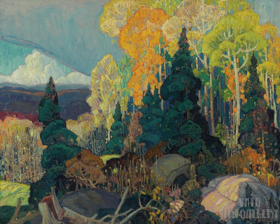 Franklin Carmichael : Autumn Hillside (1920) Canvas Gallery