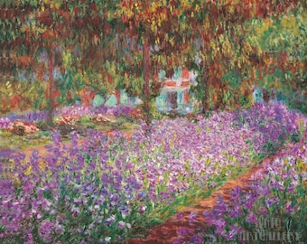 Claude Monet : Artist's Garden at Giverny (1900) Canvas Gallery Wrapped or Framed Giclee Wall Art Print Digitally Remastered (D5060)